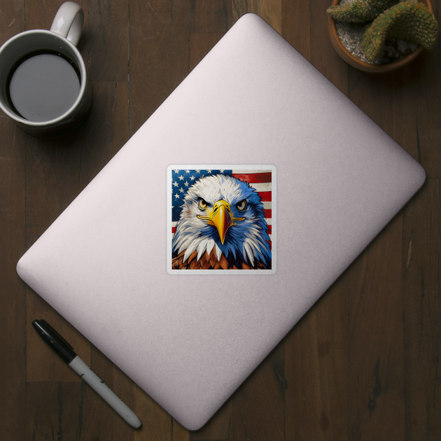 USA Bald Eagle And Flag Design by ArtShare